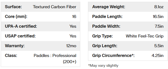 JOOLA Ben Johns Perseus Pro IV 16mm Pickleball Paddle